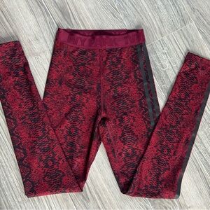 Ivy Park x Adidas Red Snake Print Leggings Size S